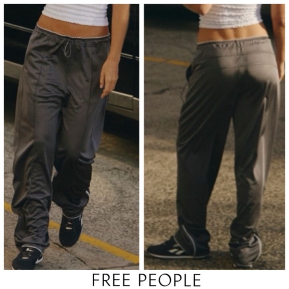 ♥️SALE! Gun Metal *Ultra Soft FREE PEOPLE Roll With It Pants L Pants NWT’S-$100 - Picture 2 of 10